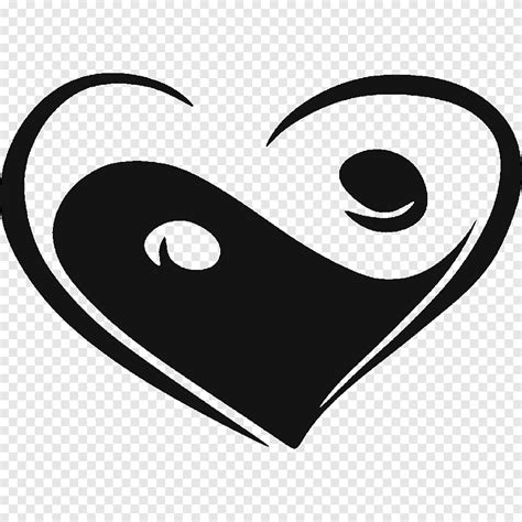 Yin and yang Heart 陽 Sticker Feng shui ying yang symbol love heart