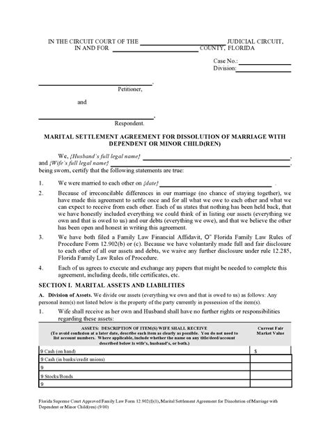 49 Editable Marital Settlement Agreements Wordpdf Templatelab