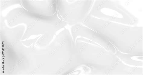 Liquid abstract white background. Smooth glossy texture 3D rendering ...