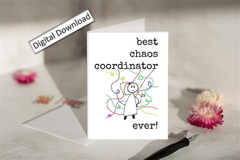 4x6 Boss Appreciation Card PRINTABLE, Cute Minimalist, Chaos ...