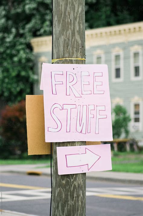 ""Free Stuff" Sign With An Arrow" by Stocksy Contributor "Deirdre ...