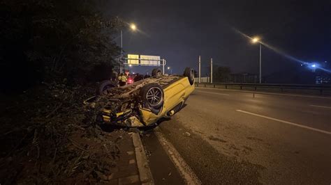 Bursa da takla atan otomobildeki 4 kişi yaralandı Son Dakika Haberleri