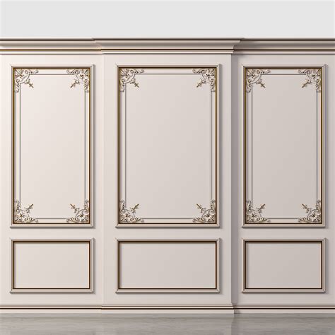 D Model Wall Molding Boiserie Classic Panels Vr Ar Low Poly