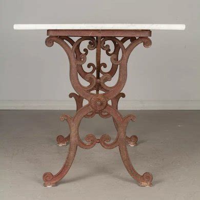 Th Century French Cast Iron Marble Top Bistro Table Olivier Fleury