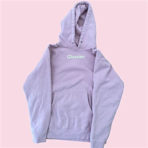 Glossier Womens Pink Hoodie Depop