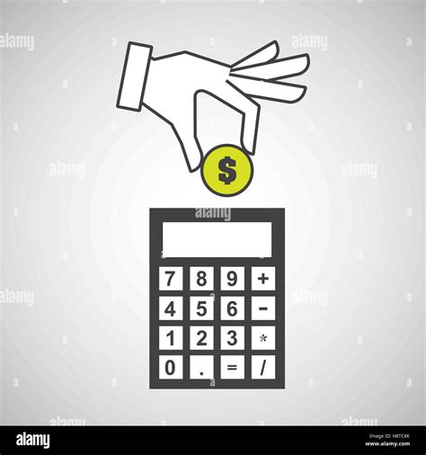 hand putting calculator finance money vector illustration eps 10 Stock ...
