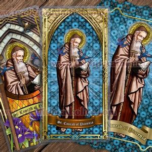 Saint St Conrad Of Piacenza Italy Patron Of Hernias Stained Glass