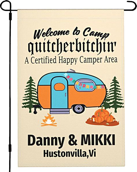 Amazon Personalized Camper Camping Flags For Campsites Funny