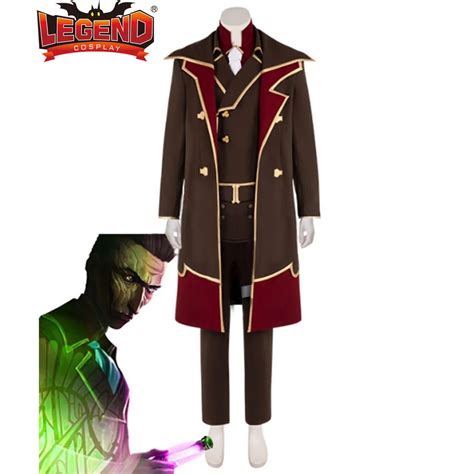 Game Lol Arcane Silco Cosplay Costume Silco Jacket Vest Outfit Full