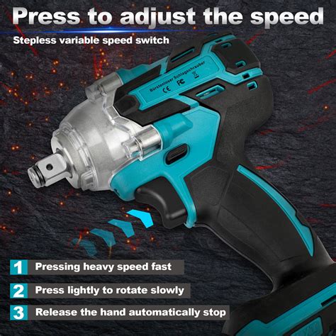 Cordless Impact Wrench 1 2 650Nm High Torque Brushless Drill With