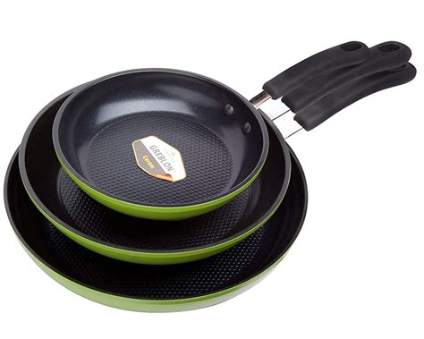 Ozeri.com : Green Ceramic Frying Pan 3-Piece Set by Ozeri (8", 10", 12") – 100% PTFE, PFC, APEO ...