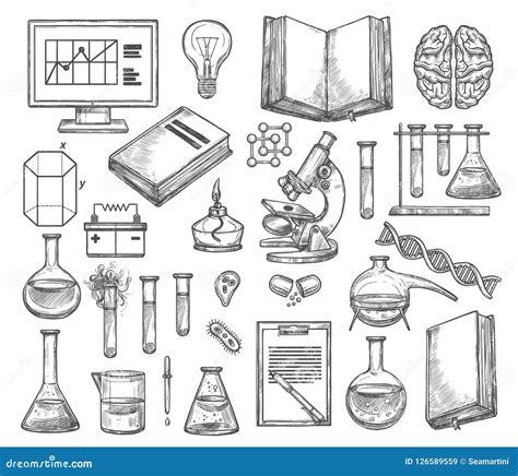 Science And Research Laboratory Vector Sketch Stock Vector