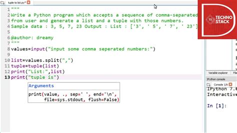 Wap Which Accepts Comma Separated Values And Generate A List And Tuple With Those Numbers Youtube