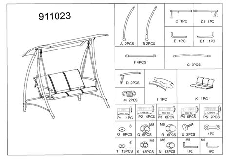 Replacement Hardware For 3 Seater Patio Swing With Canopy Backyard Expressions