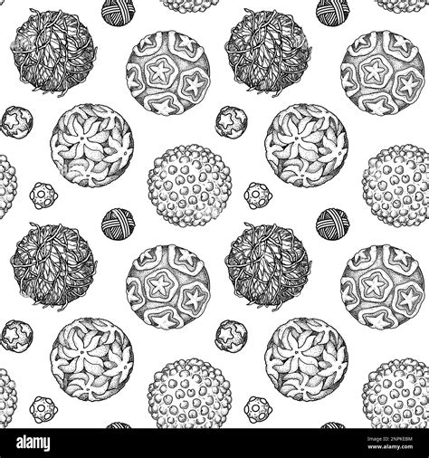 Viruses Seamless Patten Scientific Hand Drawn Vector Illustration In Sketch Style Microscopic