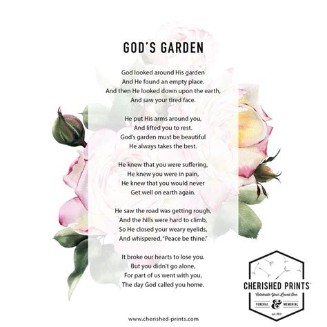 Gods Garden • Cherished Prints Garden Poems Mom In Heaven Quotes