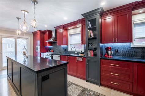 Transform Your Kitchen With Stunning Cherry Cabinets And Bold Black Countertops Click For