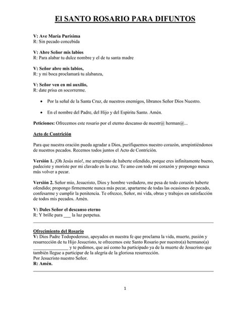 Santo Rosario Para Difuntos Pdf