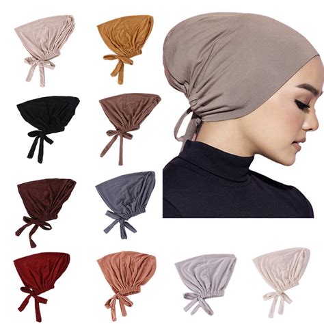 New Soft Modal Muslim Turban Hat Inner Hijab Caps Islamic Underscarf