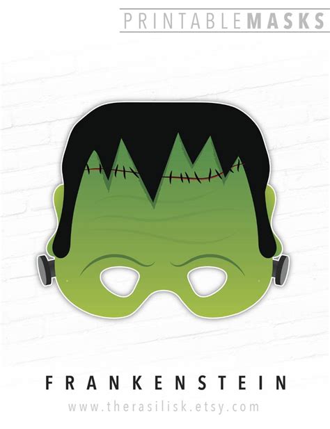 Halloween Mask Frankenstein Printable Mask Monster Mask Etsy In 2021