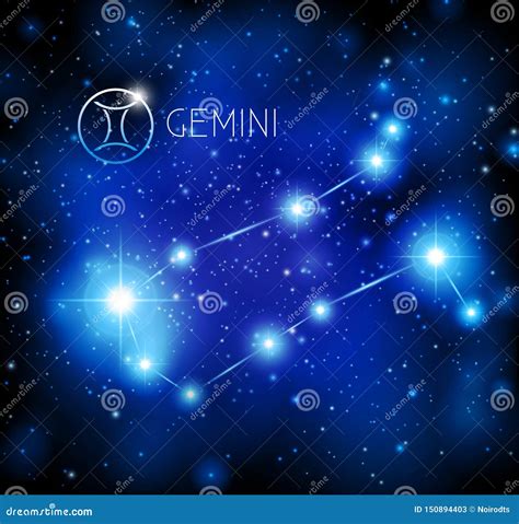 Gemini Constellation Zodiac Vector Illustration CartoonDealer