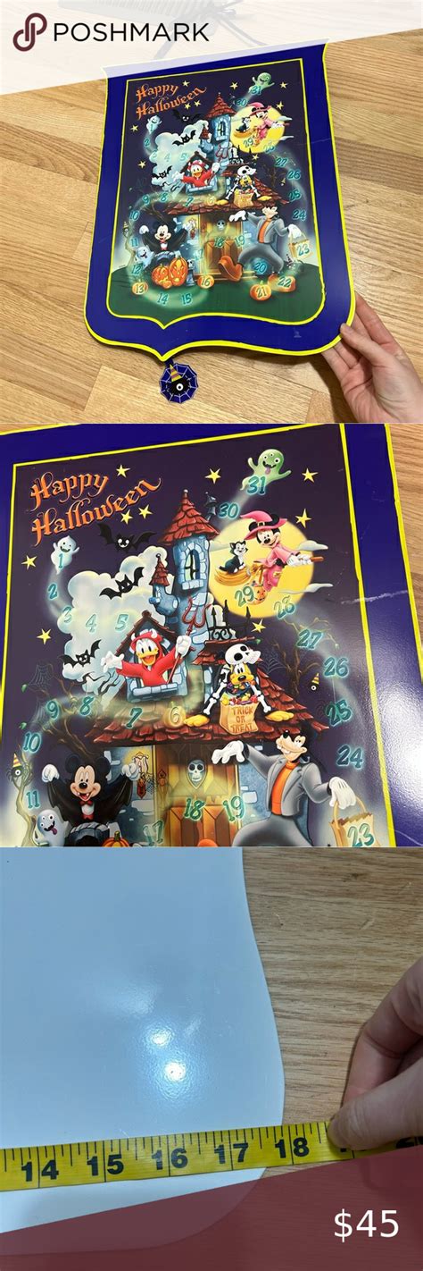 Disney Halloween Metal Countdown Hanging Sign Decor Mickey Minnie Goofy