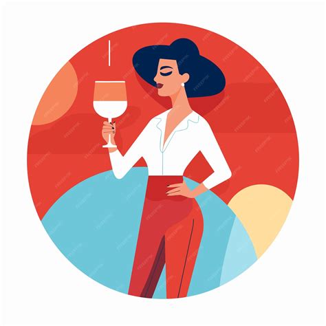 Premium Vector Woman Holding A Wine Glass Vector Illustration