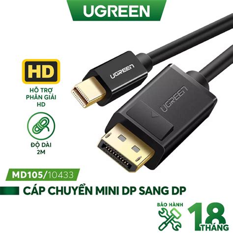 Cáp Mini Displayport To Displayport 4K 60Hz dài 1 5M Ugreen 10477