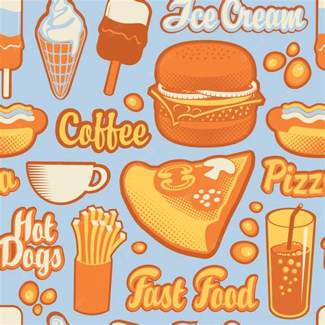 Premium Vector Seamless Fast Food Texture