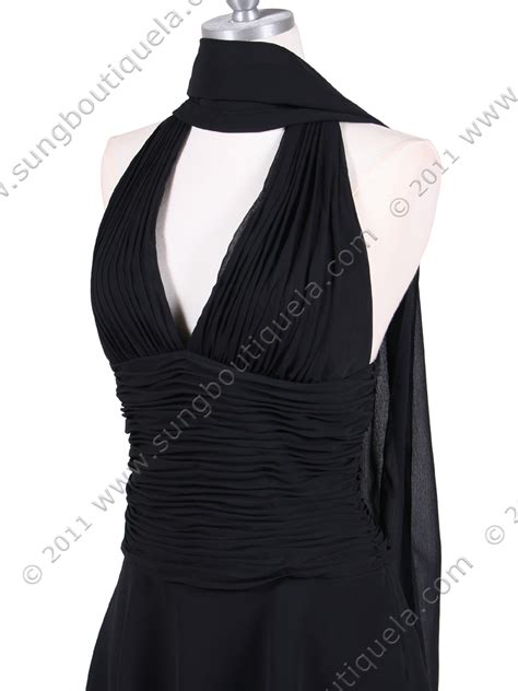 Black Chiffon Halter Cocktail Dress Sung Boutique La