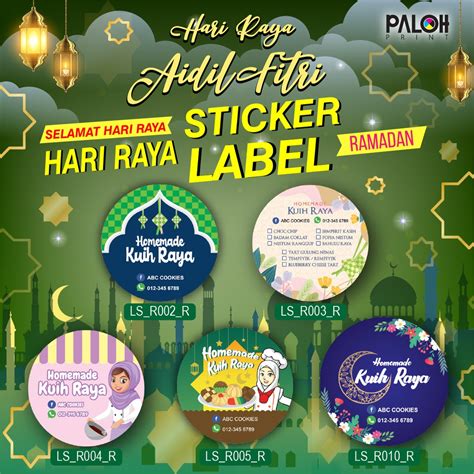 120pcs 30mm Round Raya Sticker Hari Raya Ramadan Shopee Malaysia