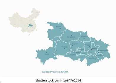 Wuhan Map Wuhan Hubei Map China Stock Vector (Royalty Free) 1694761354 ...