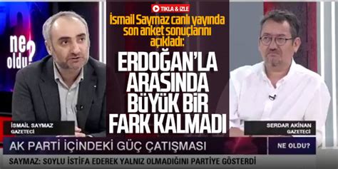 İsmail Saymaz canlı yayında son anket sonuçlarını açıkladı Erdoğan