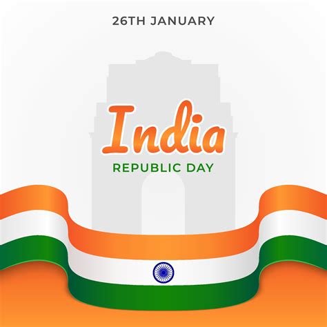 India republic day celebration greeting with flag 14216614 Vector Art ...