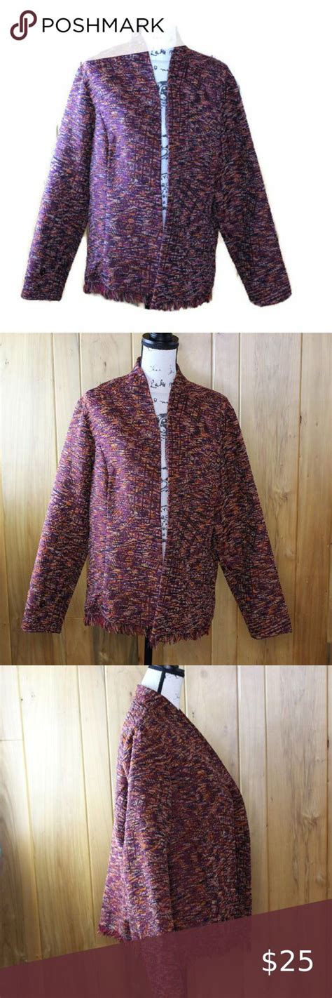 Coldwater Creek Open Front Blazer XL Jacket Fringe Clothes Design