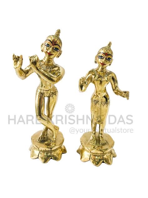 Radha Krishna Brass Statue 6 5inches Hare Krishna Das