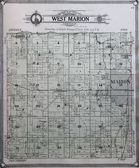 1908 County And Township Maps Williamson County Illinois Historical