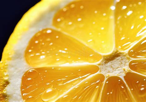 Ai Generative Close Up Photo Of Lemon Slice Stock Illustration