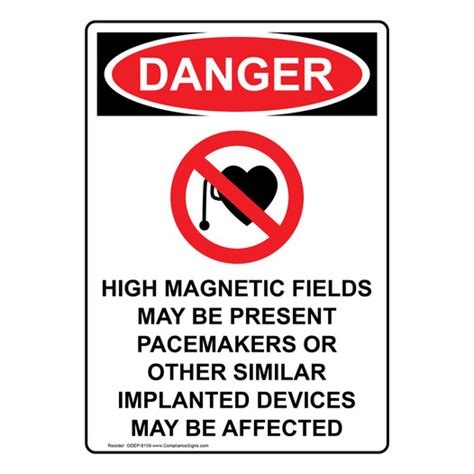 Vertical High Magnetic Fields Sign Osha Danger