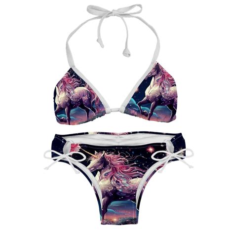 Starry Unicorn Detachable Sponge Adjustable Strap Bikini Set Two Pack