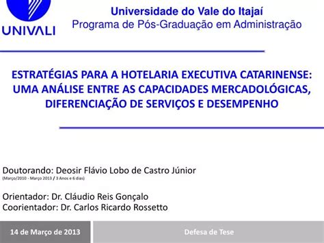 Ppt Universidade Do Vale Do Itaja Programa De P S Gradua O Em