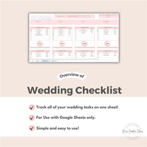 Wedding Checklist - Customizable with Google Sheets! - Nics Creative Chaos