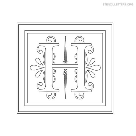 Letter H Printable Alphabet Stencil Templates Stencil Letters Org