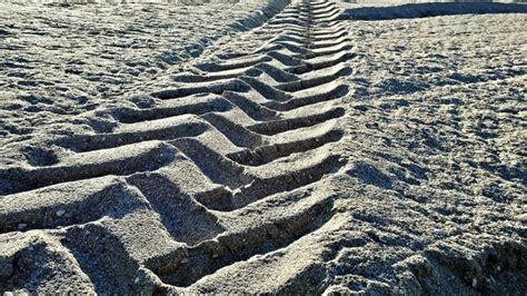 Premium Photo Close Up Of Tire Track On Sand