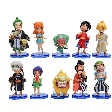 Miniaturas Action Figure Bonecos One Piece Wano Luffy Zoro Nami Sanji