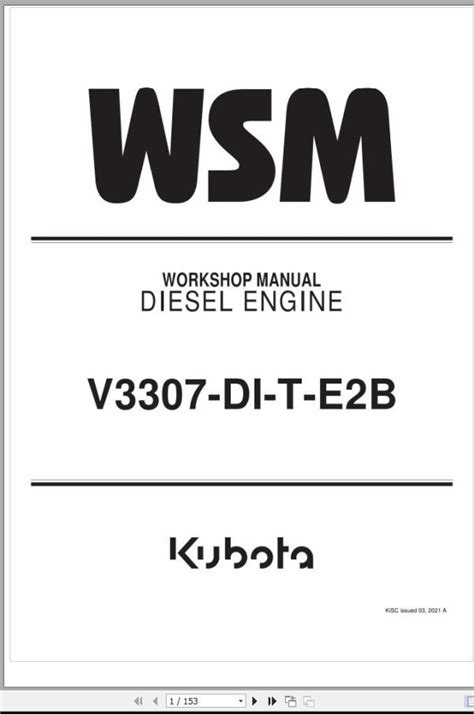 Kubota Diesel Engine V3800 Cr Te4 Tie4 Te4c Tie4c Workshop Manual