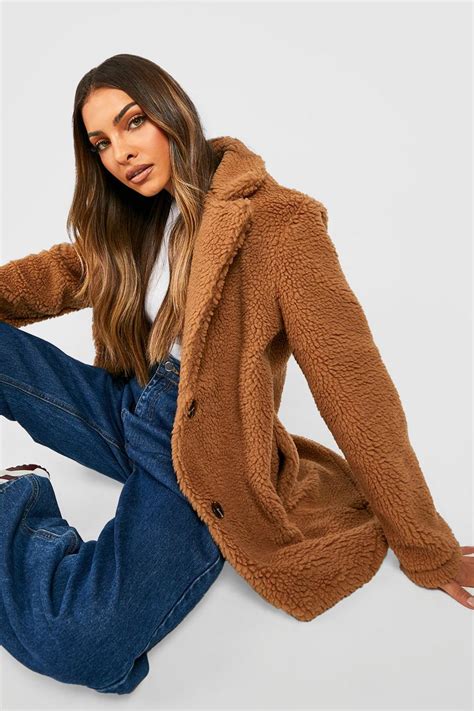 Womens Teddy Faux Fur Coat Boohoo Uk