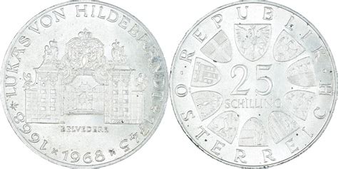 Österreich 25 Schilling 1968 Münze VZ Silber KM 2903 MA Shops