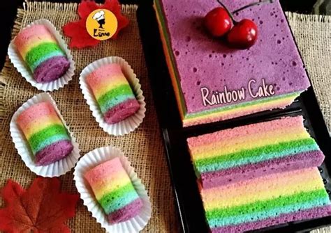 Resep Steamed Rainbow Cake Oleh Dapur Esmo Cookpad