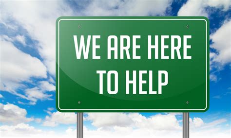 We Are Here To Help On Highway Signpost Bullitt Communications